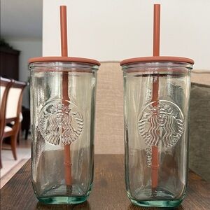 Starbucks recycled glass cup 16oz Set of 2